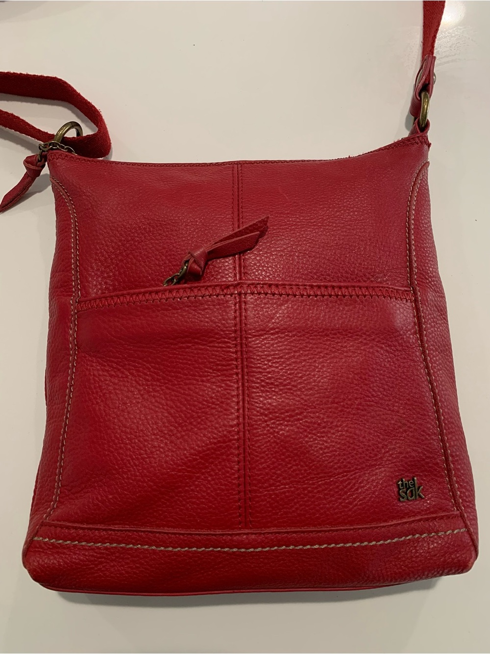 The Sak Lucia Red Leather Crossbody Shoulder Bag - Picture 3 of 16